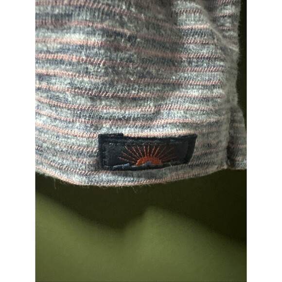 Faherty Shirt Mens Medium Blue Striped Short Sleeve Heather Polo Lightweight - Picture 3 of 4